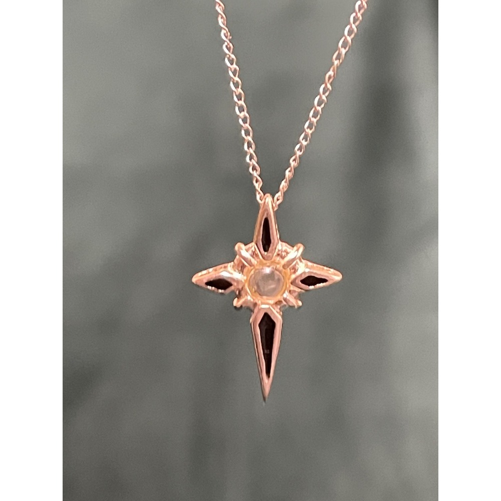 925 Sterling Silver Star Pendant Necklace Celestial Gothic 18 Inch Chain